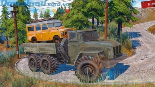 Lái xe tải hạng nặng trên các con đường quanh co