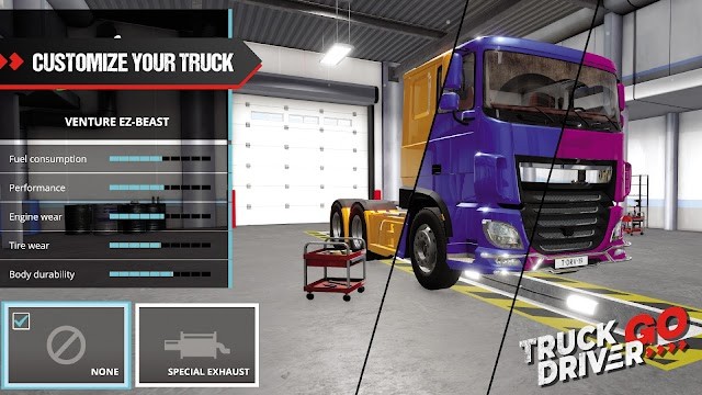 Tùy chỉnh chiếc xe tải của bạn theo ý thích trong game Truck Driver GO