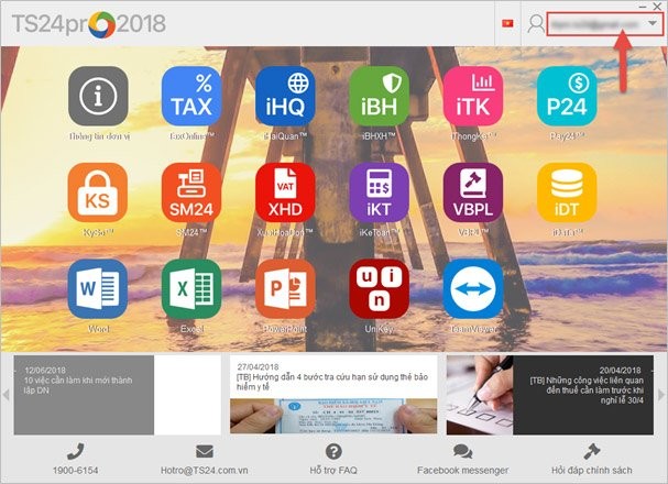 Giao diện chính của TS24 Professional