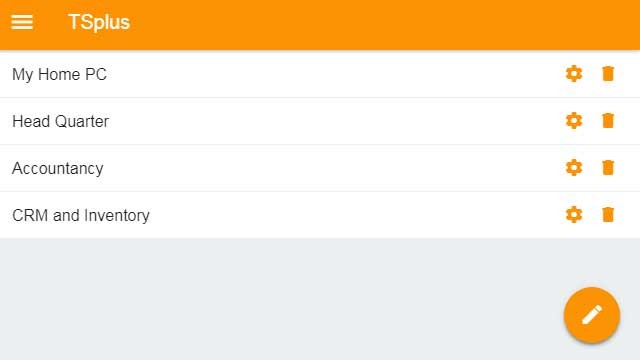 Chỉ với một lần chạm, người dùng sẽ được kết nối với máy chủ TSplus