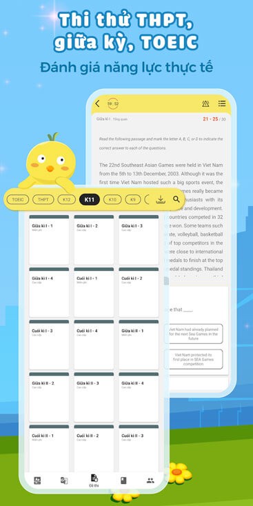 Thi thử THPT, giữa kỳ, TOEIC