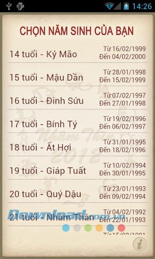 Tử vi vận hạn Nhâm Thìn 2012 for Android