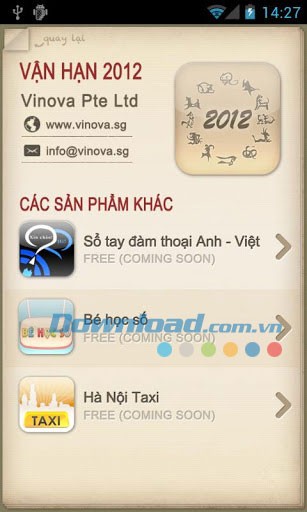 Tử vi vận hạn Nhâm Thìn 2012 for Android