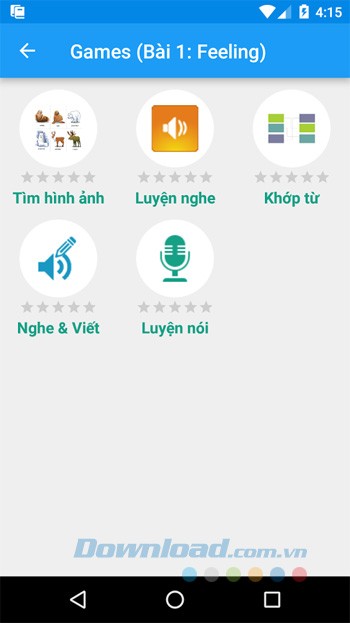 Giao diện chính của Từ vựng Tiếng Anh