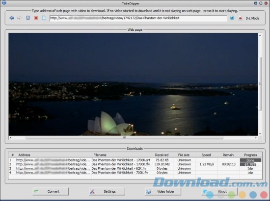 Giao diện của TubeDigger