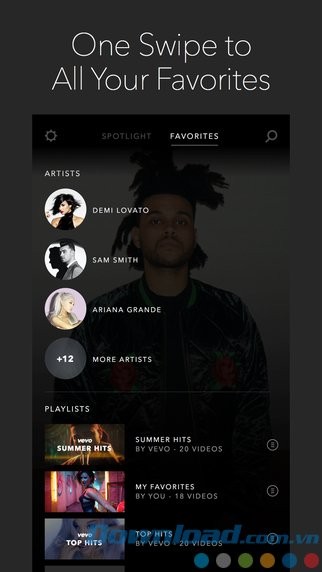 Truy cập playlist yêu thích