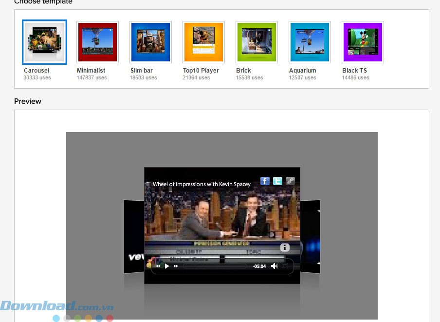 Chọn mẫu template