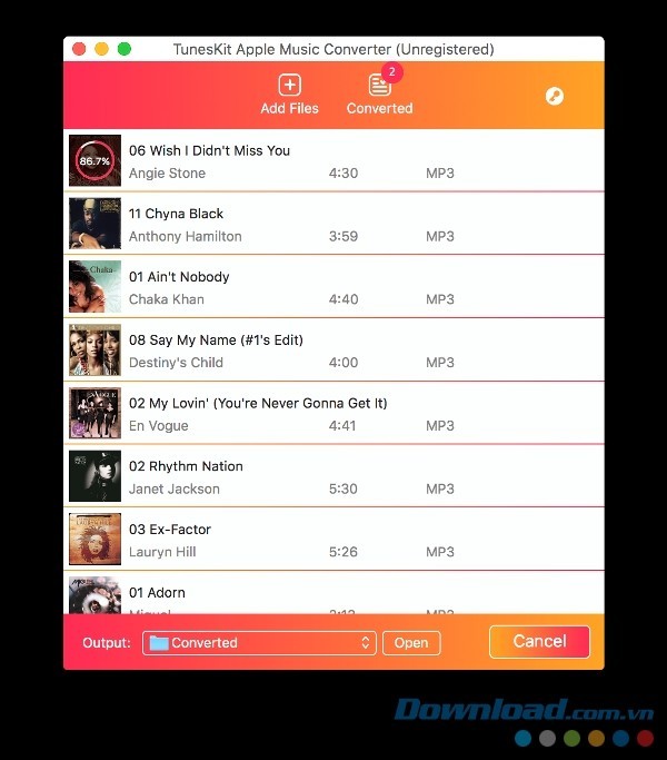 Chọn định dạng nhạc để TunesKit Apple Music Converter cho Mac chuyển đổi nhanh chóng