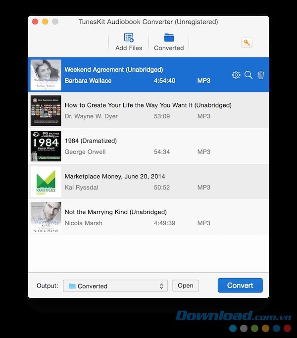 Chỉ cần chọn file và nhấn Converter để chuyển đổi hàng loạt