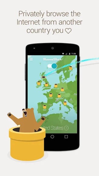 TunnelBear VPN for Android đảm bảo online riêng tư