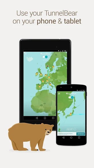 TunnelBear VPN for Android hỗ trợ đa thiết bị