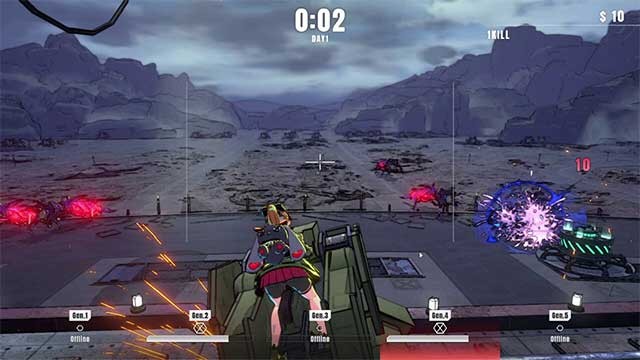 Điều khiển Girl bắn quái vật ngoài hành tinh để bảo vệ máy phát điện