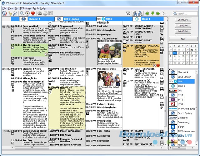 Giao diện phần mềm TV-Browser
