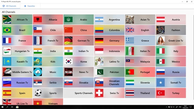 TV Player HD hỗ trợ phát sóng hơn 2.000 kênh truyền hình trên toàn thế giới