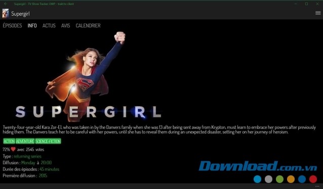 Xem thông tin chi tiết bằng ứng dụng theo dõi chương trình truyền hình TV Show Tracker cho máy tính & Windows Phone