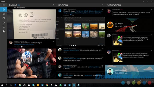 Giao diện ứng dụng Tweet It!