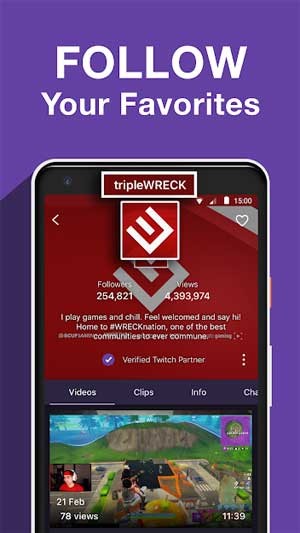 Theo dõi streamer yêu thích của bạn