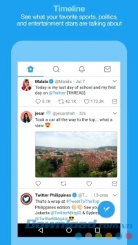 Mạng xã hội Twitter Lite cho Android