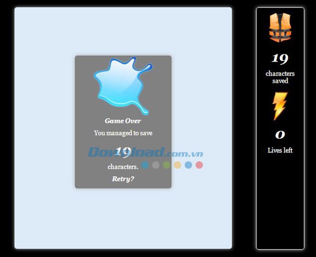 Thông báo game over