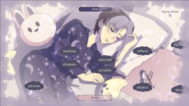 Khám phá kho từ vựng phong phú, quen thuộc trong game Type Her to Sleep