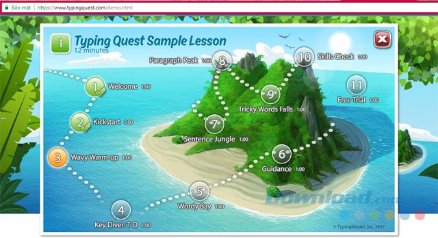 Học đánh máy với Typing Quest