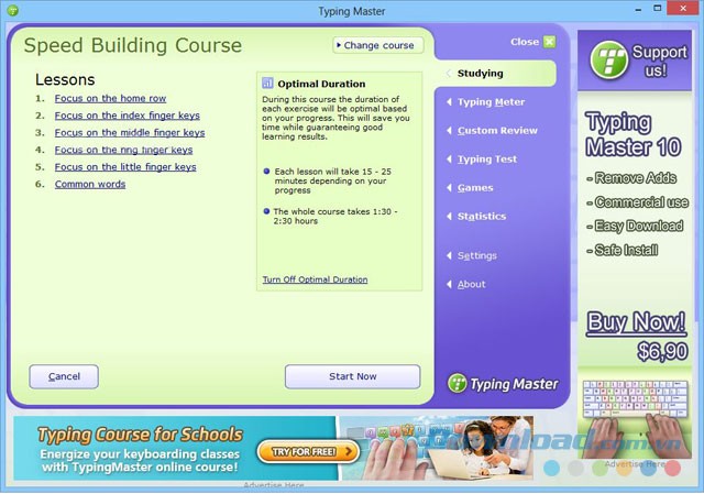 Giao diện phần mềm TypingMaster Free