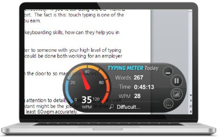 Tiện ích TypingMeter Widget trên Typing Master Pro 11