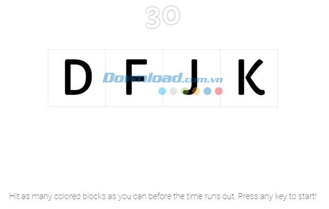 Mức độ Easy trong kiểu chơi Type