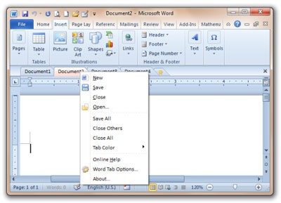 UcMapi Office Tabs for Word