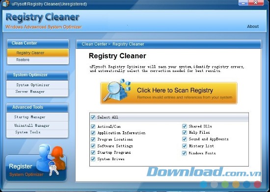 uFlysoft Registry Cleaner