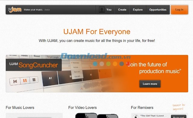 Giao diện website UJAM