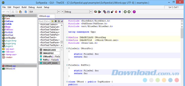 Giao diện chính của phần mềm hỗ trợ lập trình Ultimate++