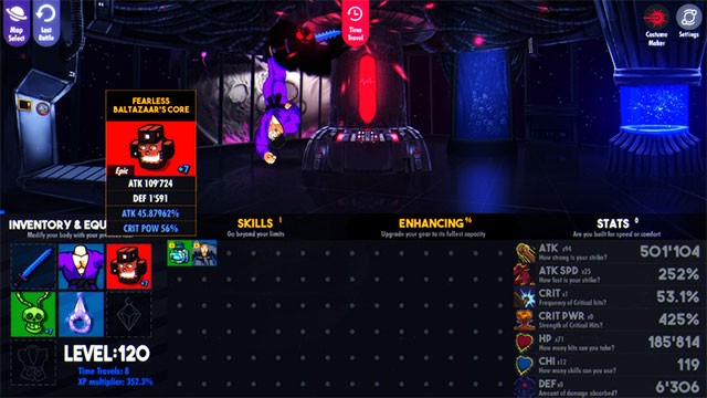 Liên tục nâng cấp nhân vật để đạt chỉ số, tốc độ tối ưu nhất