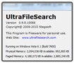 UltraFileSearch Lite Portable - Tìm kiếm file, thư mục nhanh chóng