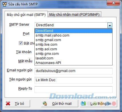 Thêm người gửi email