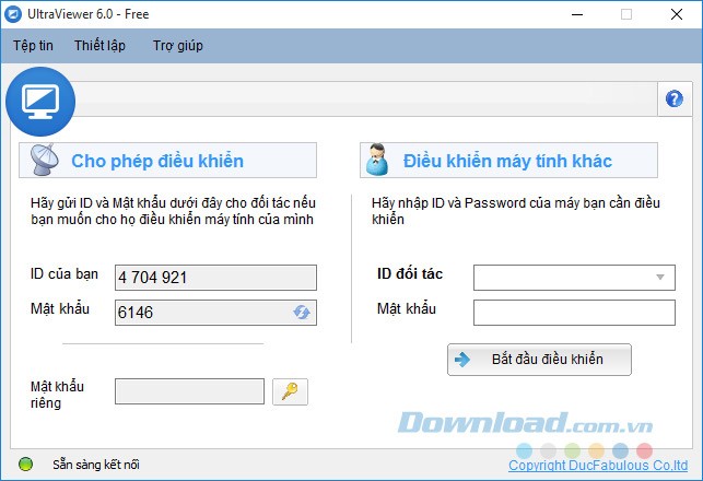 Giao diện chính UltraViewer