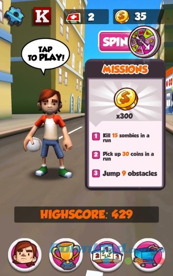 Nhân vật trong game Undead City Run