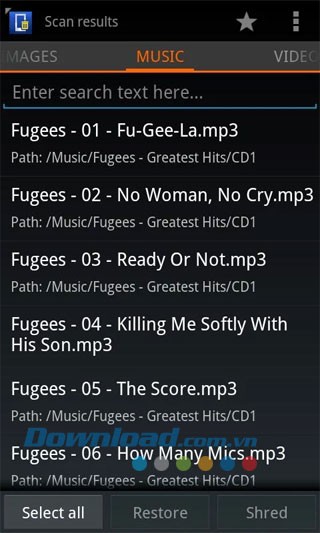 Undelete for Root Users cho Android