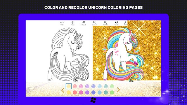 Unicorn Coloring Book là app tô màu cho tất cả mọi người
