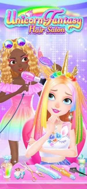 Unicorn Fantasy Hair Salon là game làm tóc xinh đẹp dành cho bạn gái