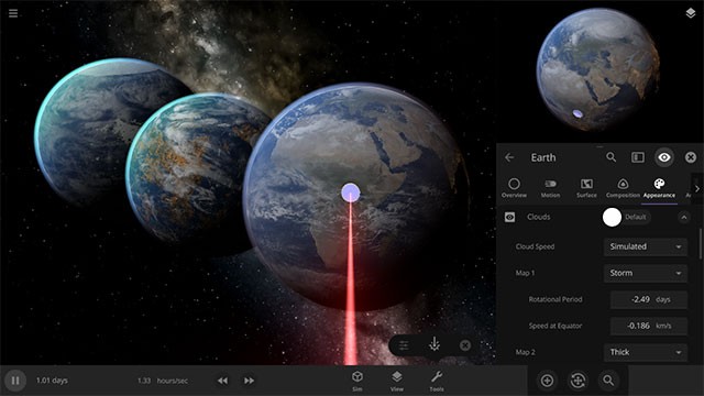 Universe Sandbox 27.1 tập trung vào tính năng mô phỏng tốc độ mây, chỉnh sửa đối tượng và hơn thế