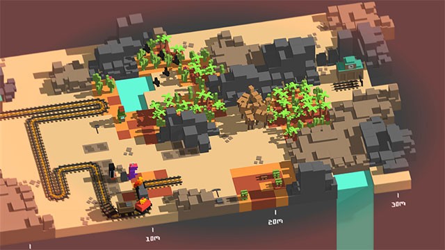 Liên tục nâng cấp tàu hỏa và đường sắt để phát triển thế giới của bạn trong Unrailed!