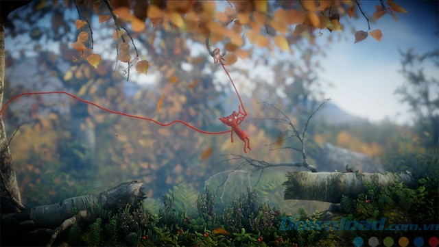 Đu qua các cành cây trong Unravel