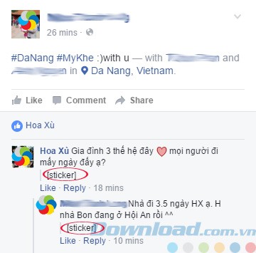 Giao diện Facebook khi cài Unsticker Me