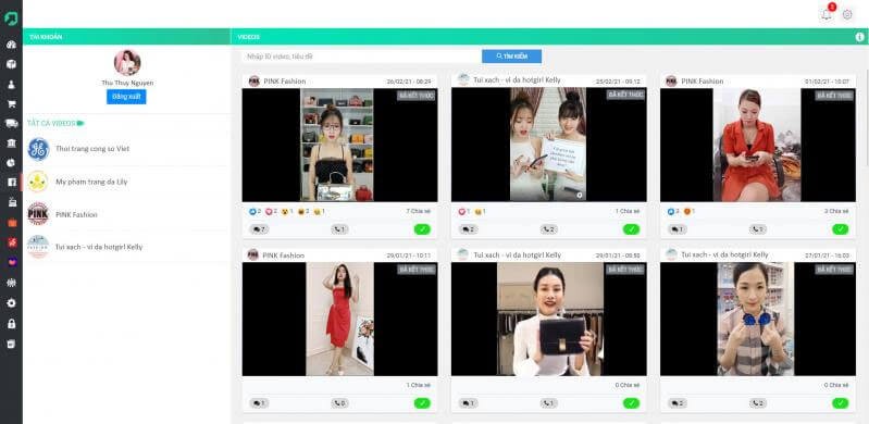 Tính năng quản lý livestream trên website của Upos