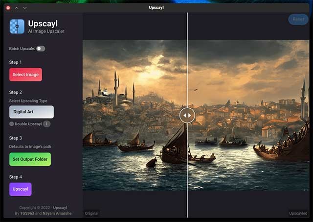 Upscayl có giao diện sử dụng trực quan, đơn giản