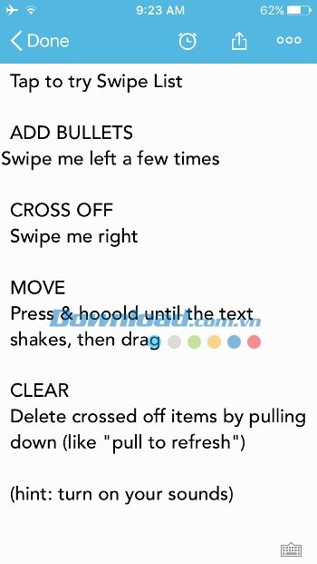 Sử dụng cử chỉ vuốt