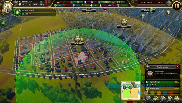 Cung cấp dịch vụ đến các khu vực trong game quản lý thành phố Urban Empire cho máy tính