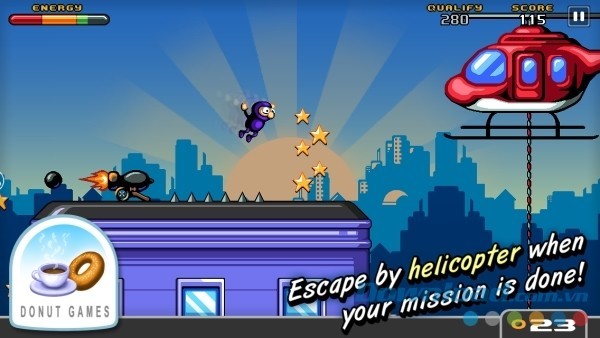 Leo trực thăng để lên bàn mới trong Urban Ninja cho Android