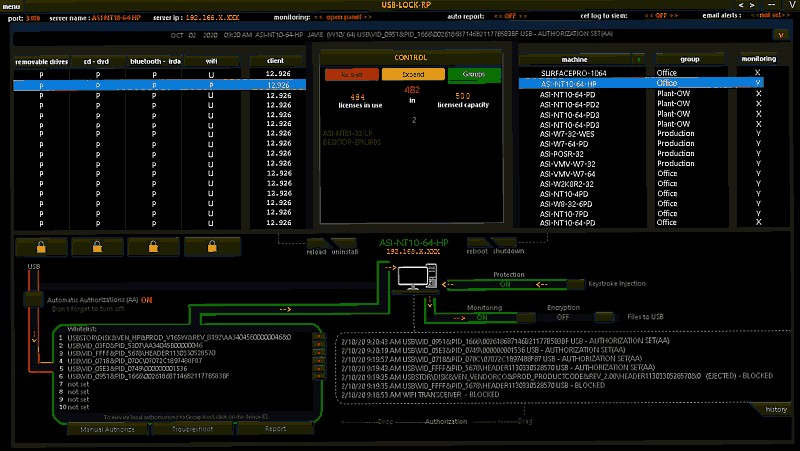 Giao diện làm việc của USB-Lock-RP